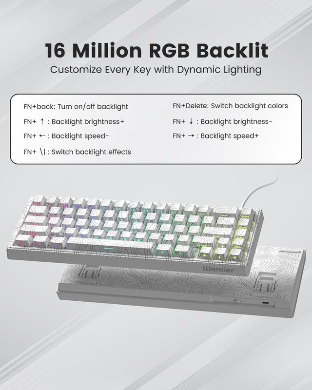 Womier M68HE  65% Hall Effect Wired Mechanical Gaming Keyboard,Hot Swappable Magnetic Switches