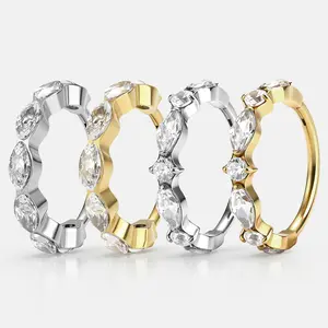 KUTLAN Marquise Sparkle:20G Titanium Nostril Hoop Nose Ring Helix Cartilage Earring Hoop