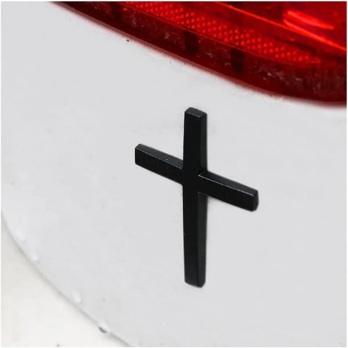 1PCS Black Solid Metal Jesus Cross Emblem Sticker Badge for Car