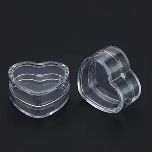 10pcs Heart-Shaped Plastic Cosmetic Jar Set - Refillable Travel Containers for Lip Balm, Cream & More - Odorless