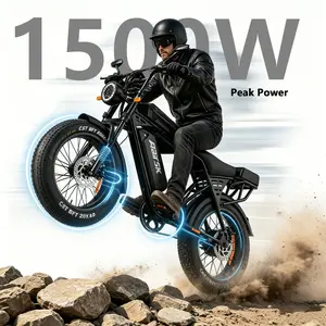 NFC Intelligent Unlock Adult All-Terrain Ebike, Robust 1500W Peak Motor,48V 15Ah Removable Lithium Battery High Speed E-Bike,  20" Wide CST Fat Tire Off Road Electric Bicycle for Outdoor Adventure Trips