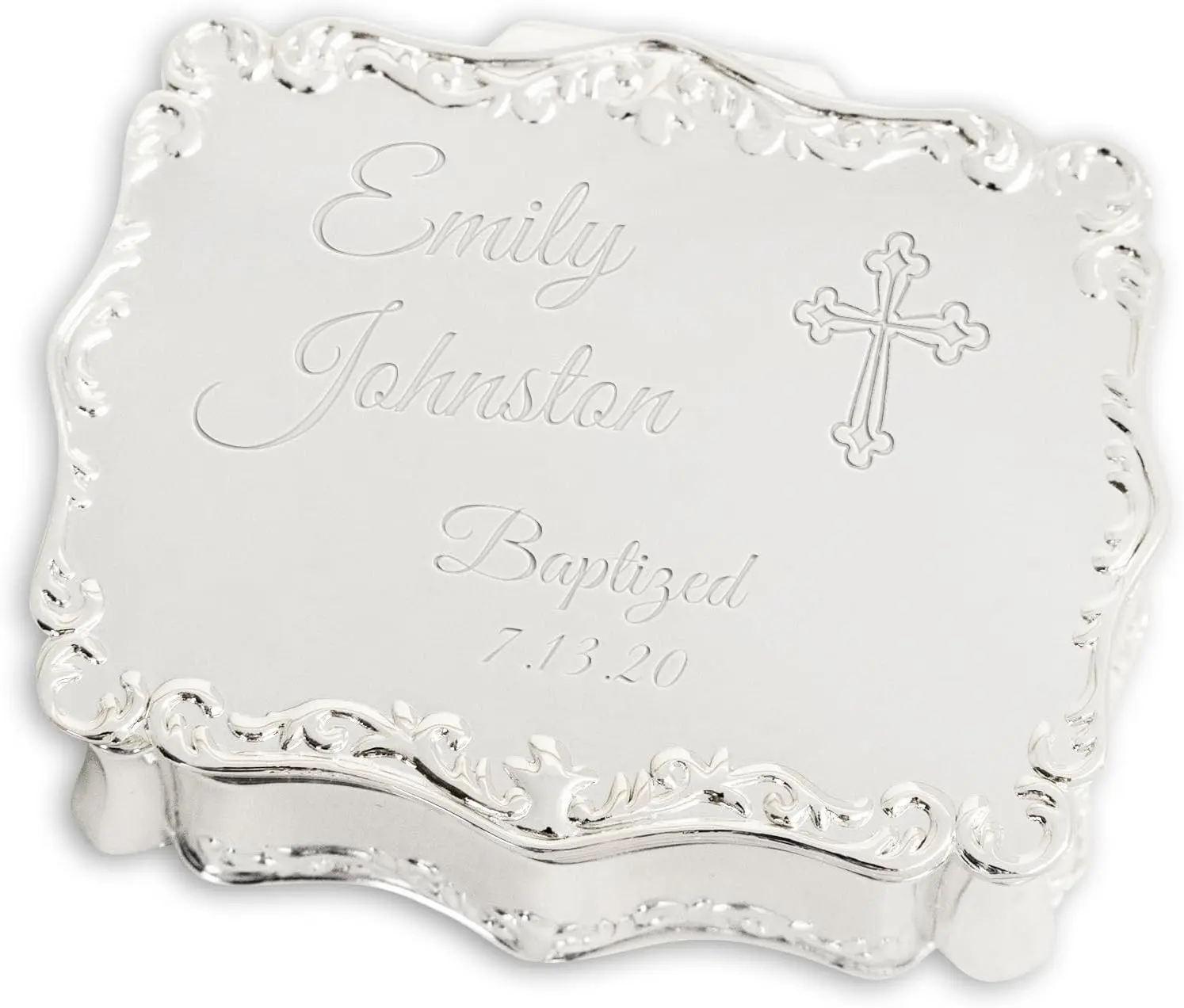 Cherished Moments Personalized Baptism Rectangle Jewelry Box