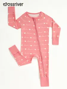 Bamboo Viscose Baby Long Sleeve Romper, Cute Pumpkin Prints Zipper Footless Jumpsuit, Toddler One-Piece Outfits