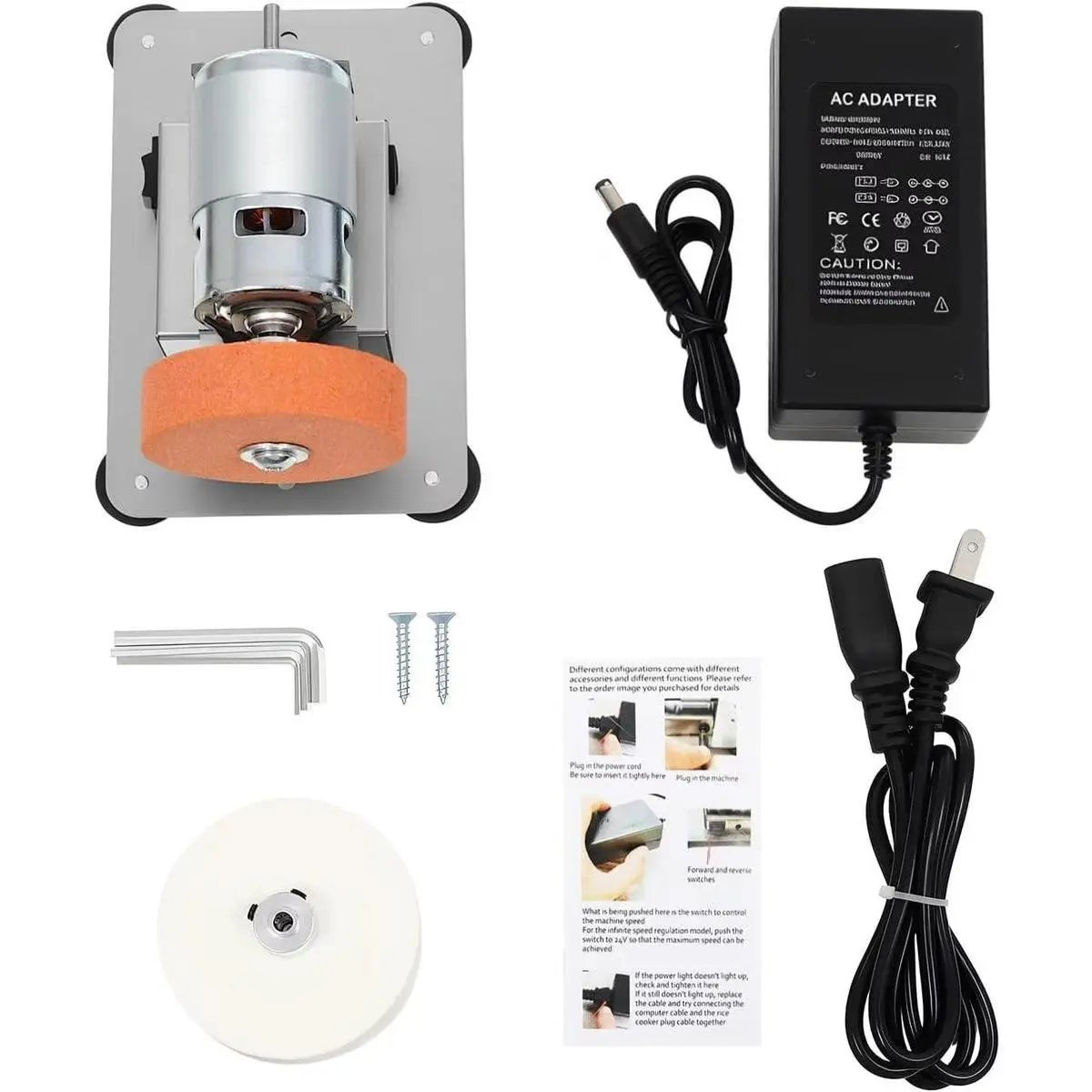 Mini Bench Grinder, Electric Benchtop Sander, Electric Multi-Purpose Grinding Machine, Polishing Grinding Machine Small Grinder for Woodworking Knife Making(6.3 * 3.9 * 3.9in)