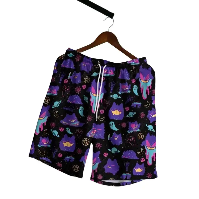 Full Print Gengara Anime Unisex Casual Hawaiian Shorts, Pooke Beach Hawaiian Shorts, Summer Vibe, Gift for Men Women, Perfect for Beach, Pool, Gym, Outdoor Activities