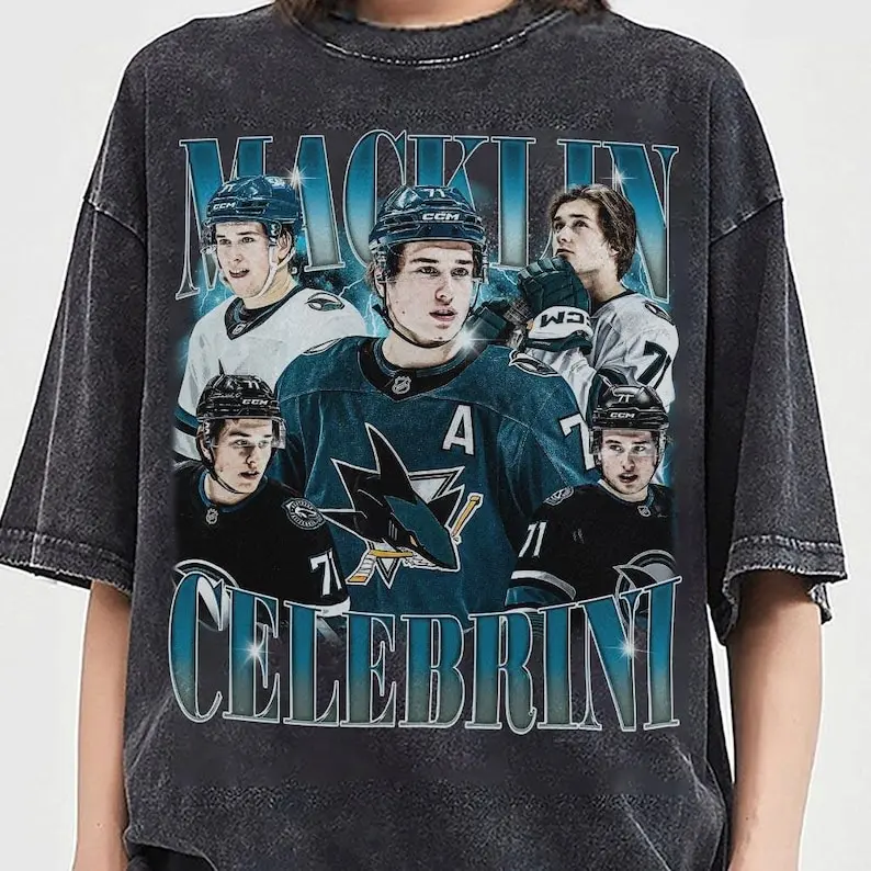 Macklin Celebrini Sharks Bootleg Vintage Comfort Colors Shirt