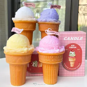 Ice Cream Hours Scented Fragrance Aroma Decorative Candle Set | 4×140g Handmade Candles, Individually Boxed