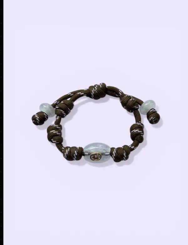 Paracord Knot Bracelet with Jade Charm