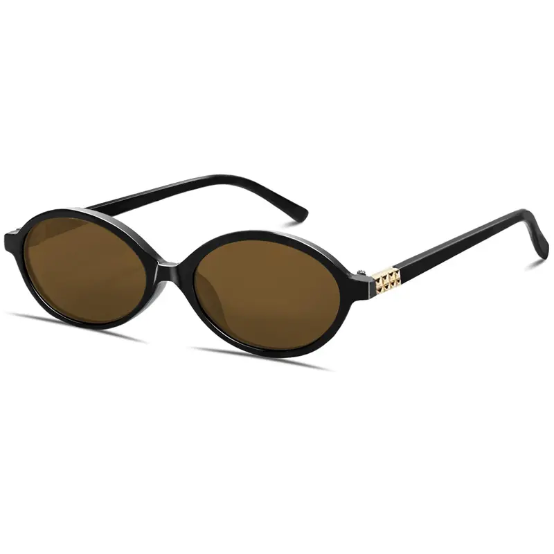 2025 Y2K Retro Oval Sunglasses – Trendy Narrow Gold Metal  display picture 2