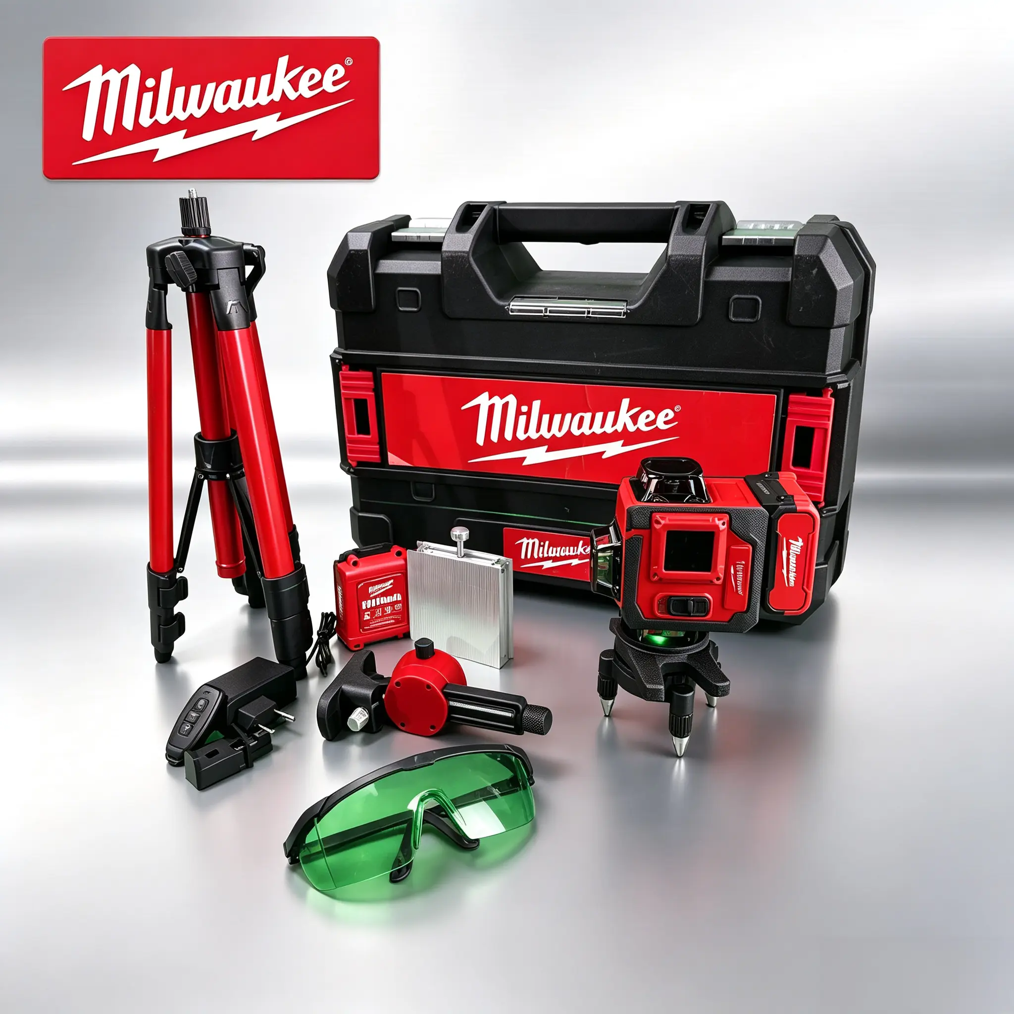 Milwaukee Green Beam Laser Level Kit, Self-Leveling Cross-Line Level with Tripod for Construction & Installation