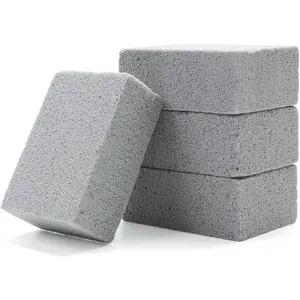 Magic Blackstone Griddle Scraper,4 Pack Gray Stone Cleaning Block Clean Brick for Grill, Removing Stains BBQ,Pool, Racks, Baking Steel, Oven, Flat Top Cookers, Utensils, Exfoliation , Toilet