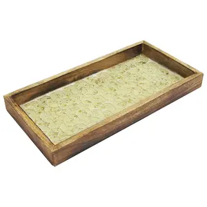 Nu Steel TR-249 Gold Mosaic Wooden Tray