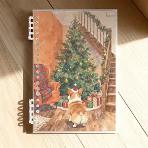 A5 Lined Notebook, Festive Corgi Christmas Design, Cozy Office & Home Use, Premium Paper Material, Ideal for Daily Planning & Note - Taking, Perfect for Adults' Work & Life Organization