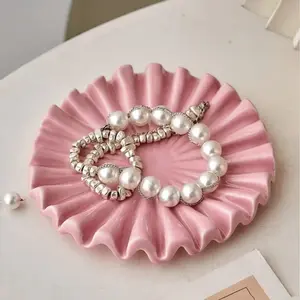 Nordic Style Ceramic Wave Decorative Tray, Ikea Ceramic Decoration, Home Bedroom Decor, Holiday Gift, 1 Piece