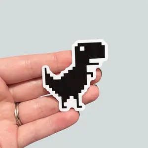 8-Bit T-Rex Sticker - Vinyl Waterproof Sticker - Funny Error Internet