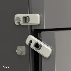 5Pack Fridge Locks with Self Adhesive, Refrigerator Latch for Kids, Toddlers and Children, Child & Baby Proofing Freezer Door Lock for, Cabinets and Drawers, Oven, Windows