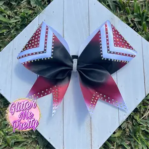Cheer Bow Rhinestone Satin Custom Team Bow