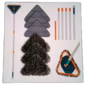 Long-Handle Floor Cleaning Tool, Wet/Dry Wring System Mop, Water Absorbent Home Care Supply