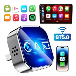 Wireless CarPlay Adapter for iPhone & Android,Mirror Link Screen Mirroring, Bluetooth 5.0 & 2.4G/5G WiFi Stable No Delay, Hands-Free Calls, Plug & Play，for Apple Carplay Wireless Adapter，Car Accessories