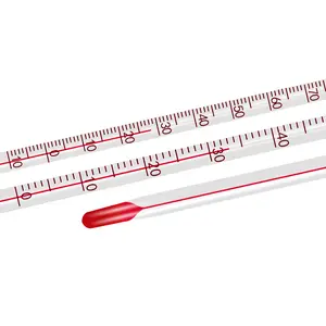 Red liquid thermometer for home use, indoor alcohol mercury water temperature measuring device, for measuring water temperature