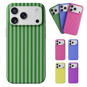 Personalized Aesthetic Striped Touch Phone Case Cute Phone Cover Phone Accessories Trendy Design for iPhone 17 17 Pro Max 17 Pro 17 16 15 14 13 12 11 tiktokshopspringglowup