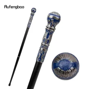 Silver Blue Luxury Round Handle Fashion Walking Stick for Party Decorative Walking Cane Elegant Crosier Knob Walking Stick 93cm