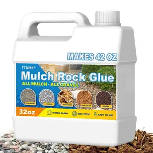32oz Mulch & Rock Glue for Landscaping, Garden Anchor Adhesive for Stone Pebble & Gravel, Rain Resistant Clear Finish, Pet Safe & Environmentally Friendly, Long Lasting Results