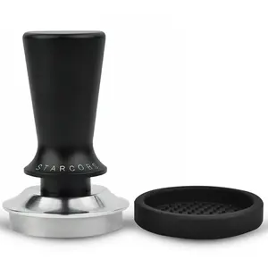 Coffee Tamper 51mm, 53.35mm, 58.35mm - Spring-loaded Tamper – Barista Espresso Tamper with 15lb / 25lb / 30lbs Replacement Springs - Anodized Aluminum Handle and Stand - Flat Base