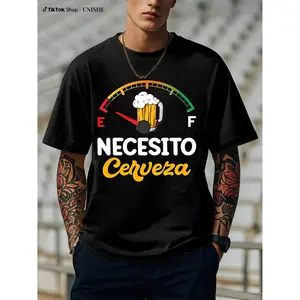 UNISHE Celebrate with Beer Hilarious Necesito Cerveza T-Shirt Gift Unisex 100% Cotton Top-Grade Digital Print Comfortable & Vibrant Design