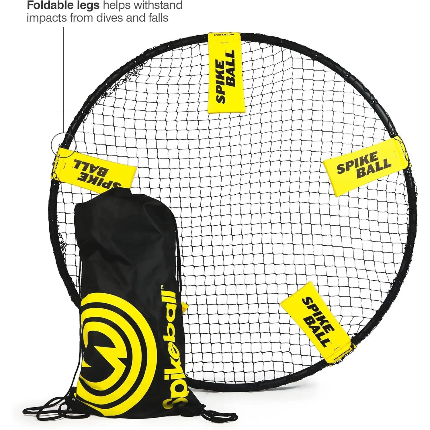 Classic Round Net Ball Game Set with Three Balls - Includes three balls, a net, and a storage bag
