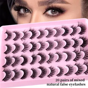 Lash Extension Kit Natural Cluster Lashes Wispy Mink Lashes Cat Eye 14 Pairs False Eyelashes Extension Kit DIY Individual Lashes Kit Eyelash Extension with Bond and Seal Lash Glue Lash Tweezers