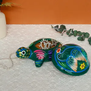 Hand-Painted Xalitla Turtle Clay Trinket/Jewelry Box