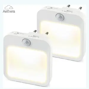 Smart Motion Activated LED Night Light, Plug-in Dimmable Warm White Light, Auto On/Off for Bedroom, Hallway, Bathroom, Stairs and Kitchen