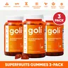 3 Bottles of Goli SuperFruits Beauty Gummy Vitamin - Collagen, Mixed Fruit, Vegan, Plant-Based, Non-GMO, Gluten-Free & Gelatin Free