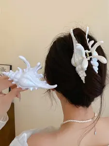 Mermaid Ocean Party Hair Clip, Sea Shell Hair Claw, Shark Jaw Hair Accessory, Back Headband Hair Pin, Mermaid Theme Hair Decor, Super Cute Clips
