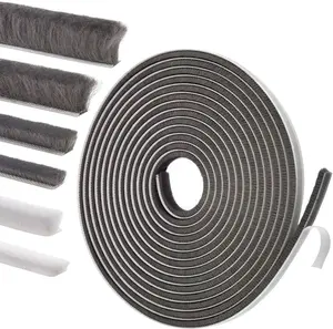 Self-Adhesive Weather Stripping Seal for Doors & Windows – Soundproof Insulation Gap Filler for Sliding, Exterior, Front, and Jamb Frames – 0.2" x 0.35" x 16.5 ft, Gray