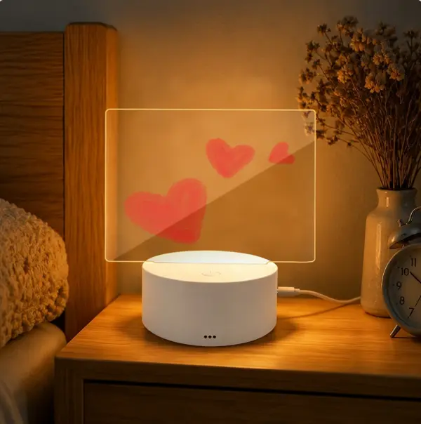 Hollowed-Out Acrylic Light Guide Plate Photo Frame - Laser Integrated Engraving, Smooth Burr-Free Outline, Transparent Soft Non-Dazzling Glow, Heart-Shaped Design, 1-Click Multi-Color Switch for Bedroom, Desktop