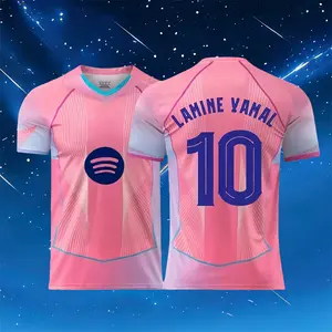 25 26 Barca Pink NO.10 Short sleeve Soccer jersey