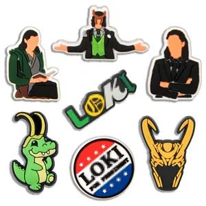 Loki Croc Charms 7PCS PVC Clog Pins Accessories Party Favors Birthday Gifts Holidays Decoration for Boys Women Girls
