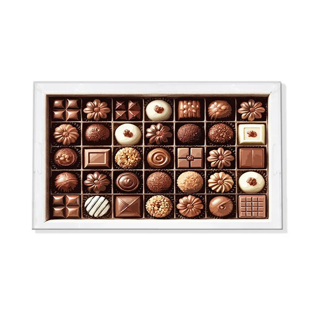 Bon Bon Chocolate Acrylic Rectangle Decorative Tray