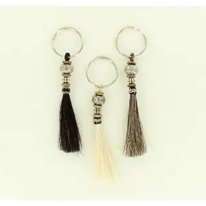 M&F Ladies Metal Beaded Horse Hair Key Chain 2351099