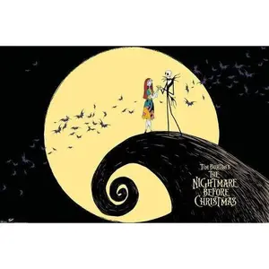 Tim Burton's The Nightmare Before Christmas - Moonlight Premium Poster .Poster Decorations, Holiday Poster - Halloween Party Decorations. Moives Poster.Wall Decor.Poster Gift For Holiday, Halloween, Birthday, Christmas