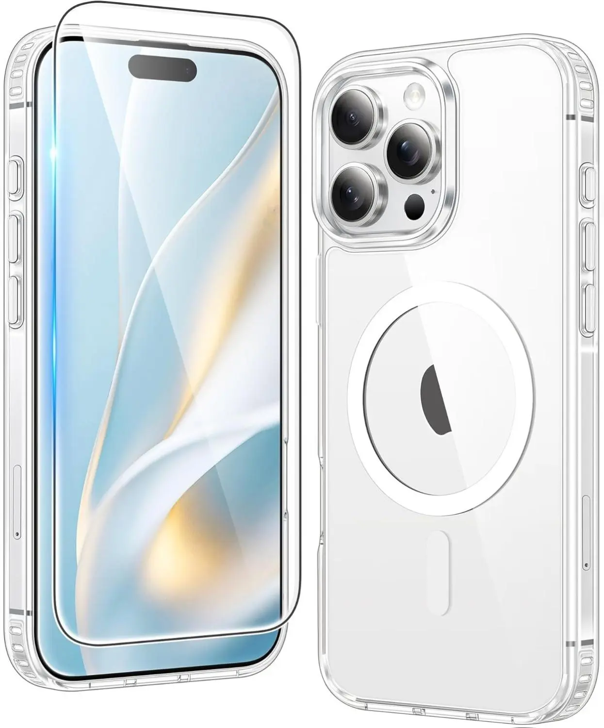 iPhone 16 Pro Case: iPhone 16 Pro Phone Clear Case Magnetic Military Grade Drop Protection Anti Yellowing Cell Phone Cover - Rugged Shockproof Protective Bumper Transparent Cases (A-Clear)