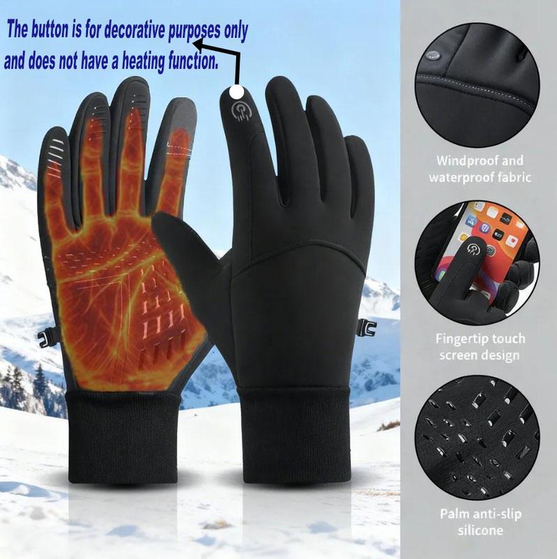 Outdoor Winter Gloves, Touchscreen andWindproof Full-Finger Gloves for Sports, Travel,and Daily Activities for Cycling Driving Running Hiking The button is for decorative purposes only and does not have a heating function. Outdoor Winter Gloves, Touchscreen andWindproof Full-Finger Gloves for Sports, Travel,and Daily Activities for Cycling Driving Running Hiking The button is for decorative purposes only and does not have a heating function.