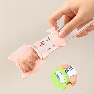 Easy Squeeze Cat Food Dispenser, Long Handle Lickable Wet Food Feeder, Durable Plastic Pet Snack Spoon, Cat Food Feeding Tool