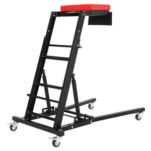 【Christmas Deal】GARVEE Foldable Topside Automotive Creeper with Adjustable Height 45.7"-66.3", 400lbs Capacity, Padded Deck, Locking Swivel Casters for Garage Workshop Repair and Maintenance, Available in H-Base and I-Base