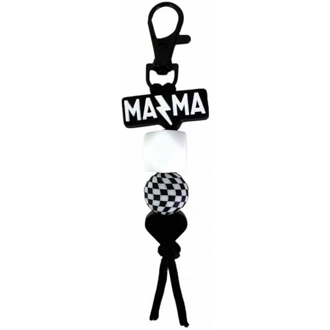Mama Keychain Silicone Beaded Mom Keychain Checkered Accessories for Women Mom Mama Gifts