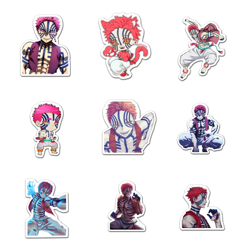 Akaza Pack 9 PCS Sticker Vinyl, Anime Car Wall Kid Phone Book Stickers ...