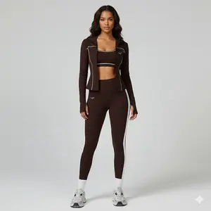 KiYah Athletics Bold 3-Piece Set - Sports Bra, High-Waisted Leggings, Training Coat for Women - 4-Way Stretch, Sweat-Wicking, Sculpting Fit