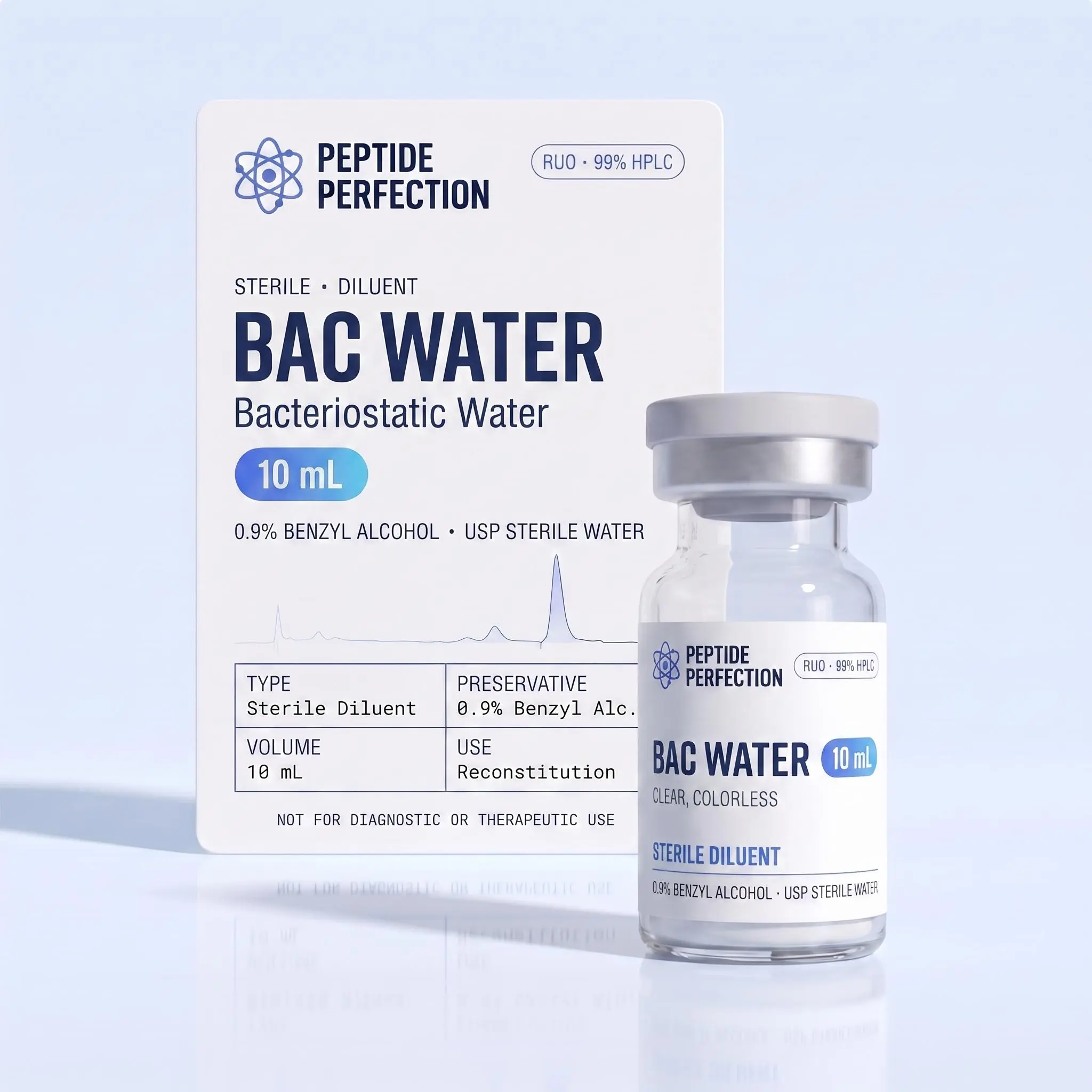 Bac Water 10mL Sterile Laboratory Diluent for Research Reconstitution